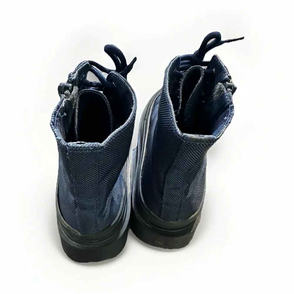 Jeffrey Campbell Women Hikes Blue Canvas Festival Platform Combat Boots size 8.5